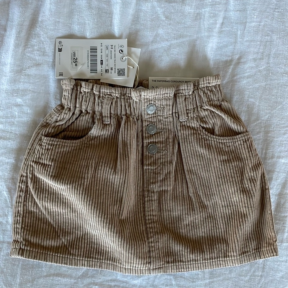 NEW Zara Corduroy Skirt, sz 2-3 yrs